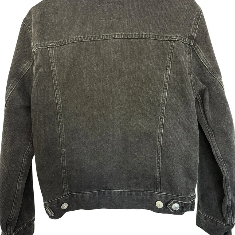 Women’s Washed Black Denim Jacket - Classic Truckers Style - Picture 2 of 4